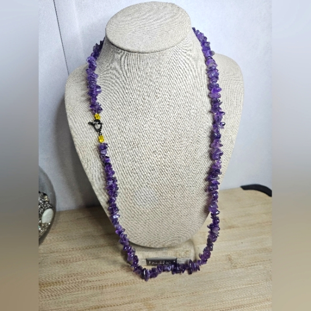 Amethyst Chips Beaded Vintage Necklace
